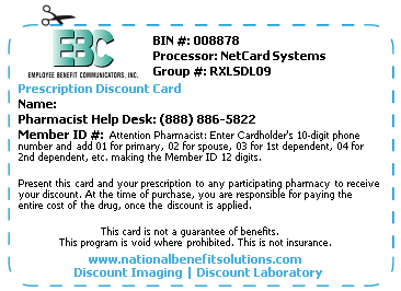 Direct Discout RX, Imaging and Lab Card